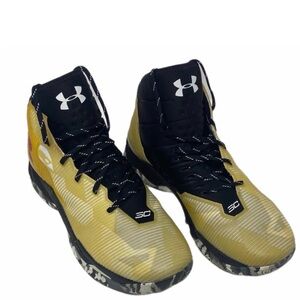 Under Armour Stephan Curry 2.5 Black and Yellow High-Top Sneakers Size 14